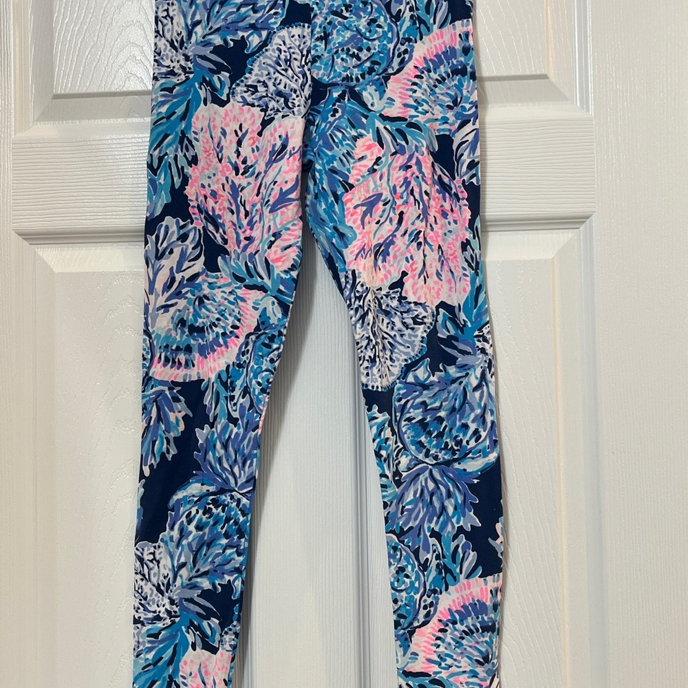 Lilly Pulitzer Kids Floral Leggings - Blue and Pink